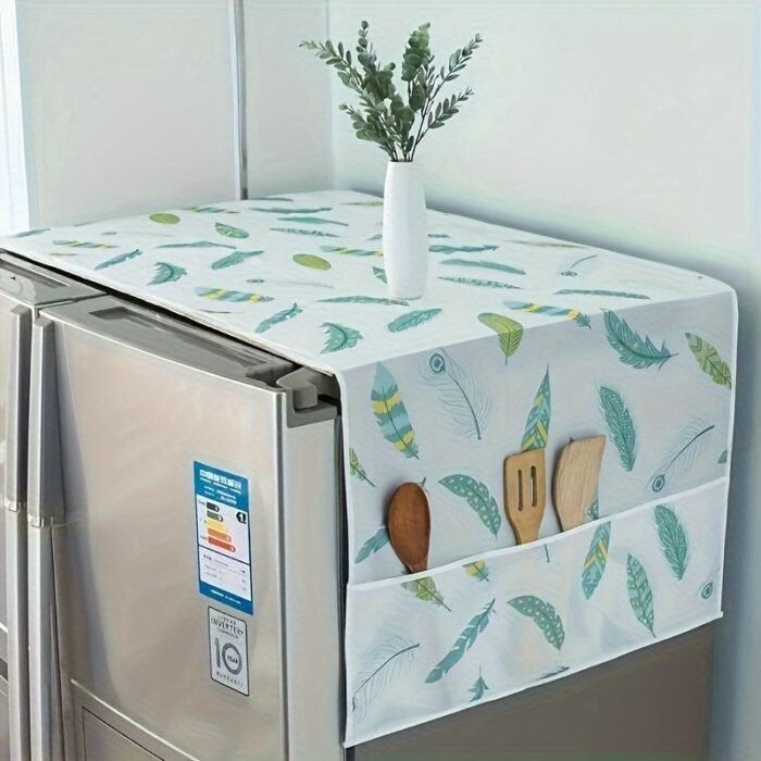 1Pc Multifunctional Drying Dust Cover With Side Pocket - Water And Oil Resistant, Easy To Clean, White Plastic, Simple Pattern, Effective Dust Control, Storage Bag, Easy To Clean Large Storage Capacity Replacement Parts For Dryer - Image 8