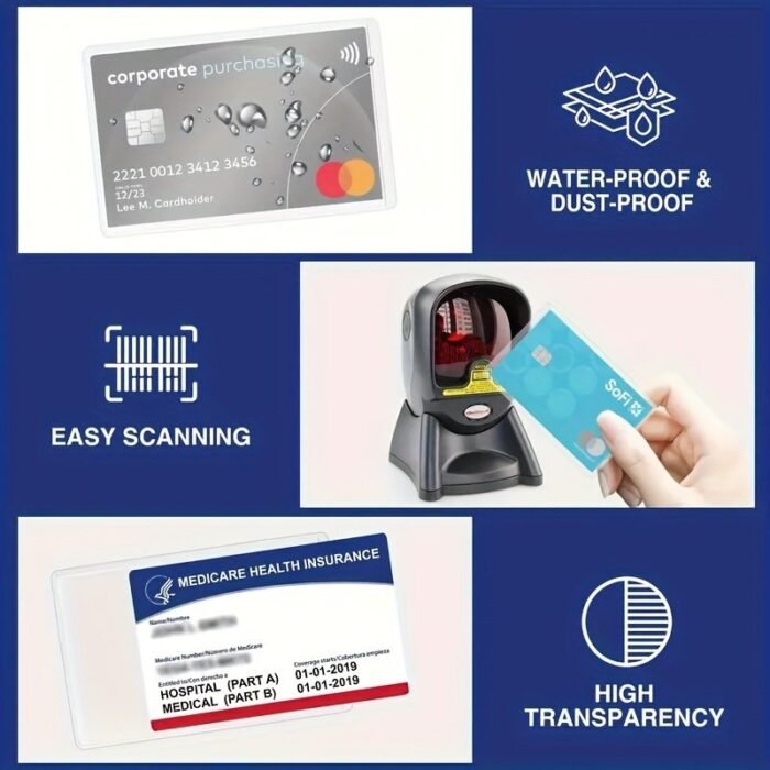 10-Pack Durable Waterproof Pvc Card Sleeves - Scratch-Resistant Transparent Credit & Id Card Protector Cases, Hand Washable, Unlined, Neutral Style - Image 7