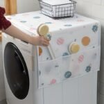 1Pc Youlong Multi-Function Refrigerator Dust Cover With Pocket, 128.02 X 52.07 Cm, Modern Decorative Fabric Storage Organizer For Home And Kitchen Use, Green Leaf Pattern, Pet Material, Appliance Top Protector | Decorative Storage | Pet Material Cover - Image 2