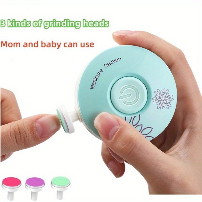 (Without Battery)3Pcs Electric Baby Nail Trimmer Kid Nail Polisher Tool Infant Manicure Scissors Baby Hygiene Kit Baby Nail Clipper Christmas Halloween Thanksgiving Children'S Gifts - Image 4
