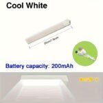 1Pc White & Warm White Motion Sensor Led Light - Magnetic Usb Rechargeable, 10.01Cm-50.01Cm Range, Battery/Usb Powered, No Drill Required For Rv, Kitchen, Wardrobe, Bedroom, Under Cabinet & Night Light - Image 3