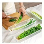 2/3/4Pcs Long Plastic Fresh-Keeping Storage Containers For Vegetables ? Refrigerator Organizer Bins For Cilantro, Green Onions, Mint, And More ? Durable Sealable Kitchen Organization Boxes Without Battery - Image 2