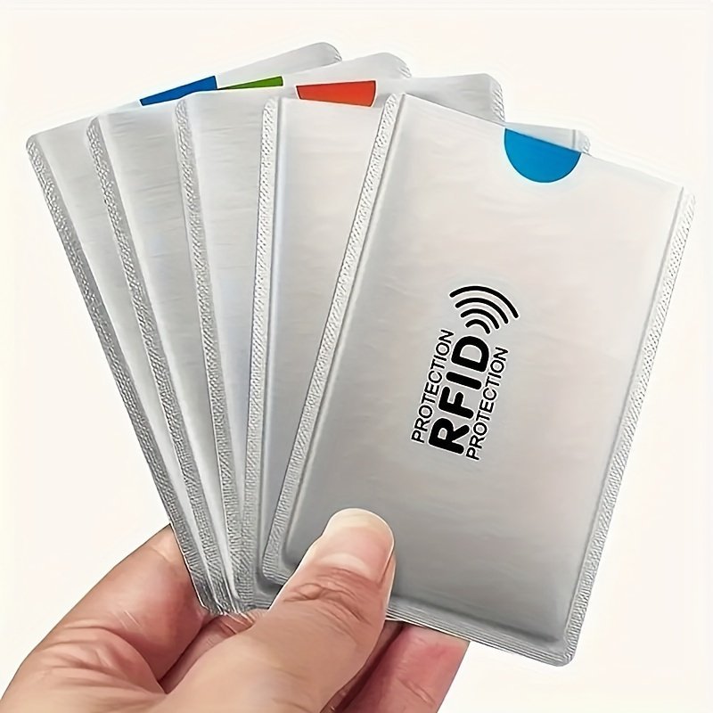 product-fancy-9aacf966-71f9-413d-820b-adcf54085e76.jpg 10/20Pcs Rfid Blocking Card Sleeves - Anti-Theft, Nfc Shielded Aluminum Foil Wallets For Id & Credit Cards - Image 1