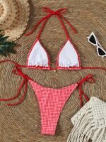 New Multi-Color Bikini 2024 Summer Tie-Up Halter Neck Sexy Triangle Swimsuit For Women - Image 7