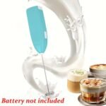 1Pc Stainless Steel Electric Milk Frother, Mini Portable Cappuccino Frother, Kitchen Accessory, Coffee Creamer Mixer, Cooking Gadget (Batteries Not Included) - Image 5