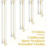 10Pcs Golden Silvery Chain Extender For Necklace, Copper Alloy Bracelet Chain Extender For Women S Bangle Anklet For Jewelry Making 5.08Cm 7.62Cm 10.16Cm 12.7Cm 12.7Cm 15.24Cm - Image 3