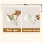 1Pc Automatic Closure Portable Organizer Pouch - Premium Synthetic Leather Travel Case For Lipstick, Earphones, Cables & Keys - Lightweight Compact Design In Caramel/Milk White/Black, Pouch Bag, Everyday Convenience, Sophisticated Accessory, Quality Craftsmanship - Image 8