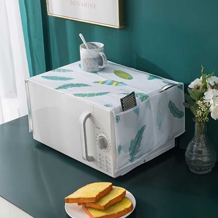 1Pc Multifunctional Drying Dust Cover With Side Pocket - Water And Oil Resistant, Easy To Clean, White Plastic, Simple Pattern, Effective Dust Control, Storage Bag, Easy To Clean Large Storage Capacity Replacement Parts For Dryer - Image 13