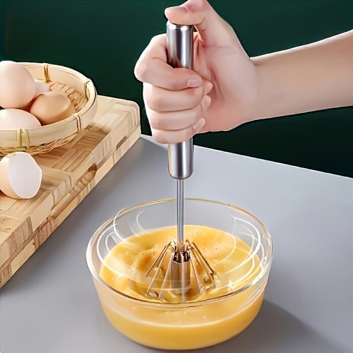 1Pc Wireless Handheld Mixer - 4-Speed Metal Egg Beater, Suitable For Baking And Cooking, Portable Cream, Flour, And Egg Warming Tools, Essential Kitchen Gadget, Ergonomic Handle, Compact And Sturdy Design, Ideal For Students And Outdoor Camping - Image 2