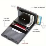 1Pc Men'S Rfid Carbon Fiber Credit Cards Holder, Rfid Mini Business Credit Card Holder, Ideal Gift For Men - Image 16