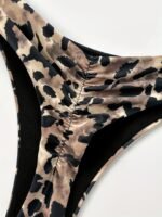 Fuba.Vi Women'S High-Waist Leopard Print Swim Bottoms - Sexy Bikini Swimsuit, Stretchy Polyester Fabric, Chic Poolside & Beachwear, Black & Brown/Pattern, Swimwear For Women - Image 5
