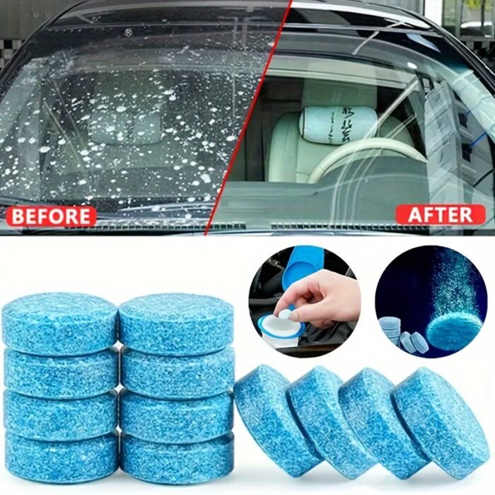 20/30/50Pcs Of Car Glass Water Concentrated Wiper Solid Effervescent Tablets For Cleaning Oil Stains, Suitable For All Seasons - Image 1