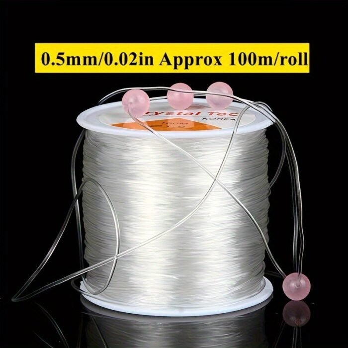 1 Roll Clear Elastic Beading Cords & Threads 1-Pack Clear Elastic Beading Cords & Threads, 0.4Mm-1.0Mm Diameter, Stretchy String For Diy Jewelry Making, Necklace, Bracelet, Clay Bead String Supplies - Image 13