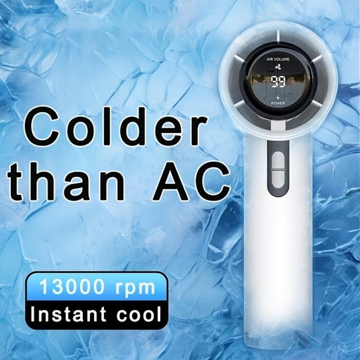 1Pc Ultra-Portable 13000Rpm Handheld Cooling Fan - 100-Speed Adjustable, 20?C Cooling, Usb Rechargeable With Long Battery Life, 36V Safe Operation For Home, Office, Travel, Portable Fan, Sleek Design, Durable Construction - Image 2
