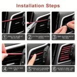 20Pcs Car Air Conditioner Air Outlet Decorative Strips, Bendable Diy Decorative Strips, Universal For Most Air Outlets, Flexible Shiny Auto Car Vent Interior Accessories For All Air Vent Outlet Christmas Gift - Image 3