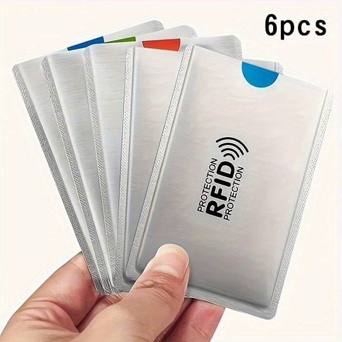 6-Pack Rfid Blocking Card Sleeves, Aluminum Foil Nfc Protection For Credit, Id, Bank Cards, Passport, No Electricity Needed, Desk & Drawer Organizers, Desk & Drawer Organizer For Home Storage - Image 1