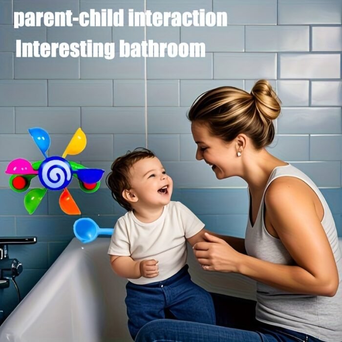 Fun Bathtub Windmill Toy, Very Suitable For Youngsters, Suitable For Bathroom And Outdoor Swimming Pool, Exquisite Gift For Youngsters Over 18 Months (Random Color) (With Two Spoons) - Image 5