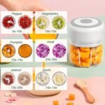 1Pc Electric Garlic Chopper, Mini Portable Veggie Chopper, 250Ml Garlic Grinder Masher Onion Chopper, Blender To Vegetable, Wireless Food Processor For Ginger, Chili, Fruit, Meat, Etc - Image 6