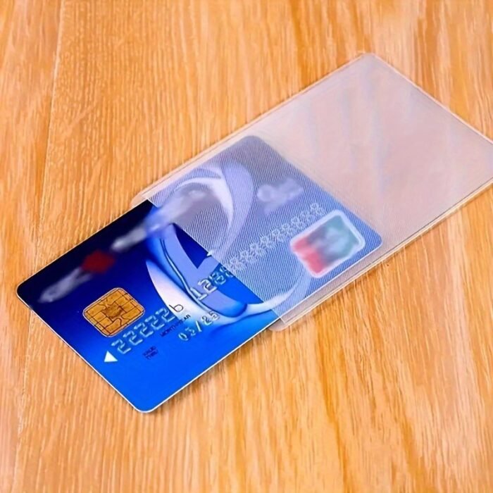 10-Pack Durable Waterproof Pvc Card Sleeves - Scratch-Resistant Transparent Credit & Id Card Protector Cases, Hand Washable, Unlined, Neutral Style - Image 4