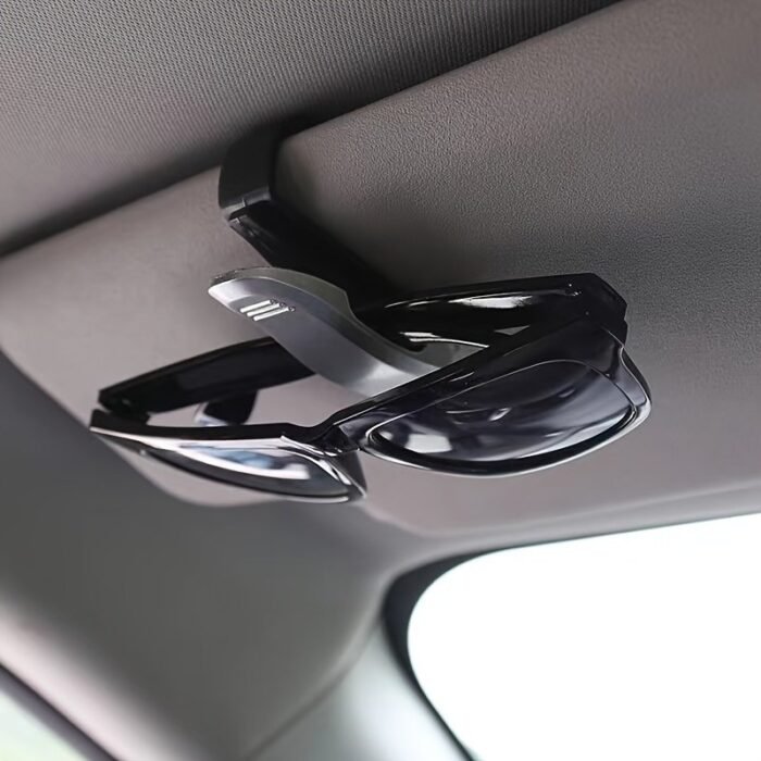 1Pc Car Visor Fashion Glasses Holder Clip - Abs Resin Eyeglass Organizer For Vehicles, Black/Blue/White/Red, Secure & Stylish Interior Accessory, Visor Attachment | Stylish Car Clip | Abs Resin Clip - Image 6