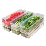 2/3/4Pcs Long Plastic Fresh-Keeping Storage Containers For Vegetables ? Refrigerator Organizer Bins For Cilantro, Green Onions, Mint, And More ? Durable Sealable Kitchen Organization Boxes Without Battery - Image 10
