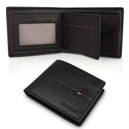 1Pc Fashionable Men'S Wallet Large Capacity Coin Purse Multi-Card Bank Credit Card Holder With Loose-Leaf Id Holder