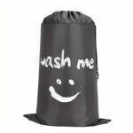 1-Pack Large Travel Laundry Bag With Wash Me Print - Durable Nylon Multi-Functional Organizer For Clothes, Towels & Bedding - Machine Washable & Dry Cleanable (Black & Turquoise), Portable Washing Bag, Easygrip Handle - Image 7