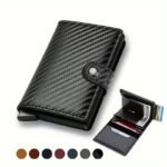 1Pc Men'S Rfid Carbon Fiber Credit Cards Holder, Rfid Mini Business Credit Card Holder, Ideal Gift For Men - Image 14