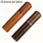 30Pcs Self-Threading Needles Set, Assorted Sizes, Wooden Storage Tubes, Easy Insertion For Elderly, Hand Sewing, Quilting, Clothing & Cross Stitch, Light & Dark Brown - Image 3