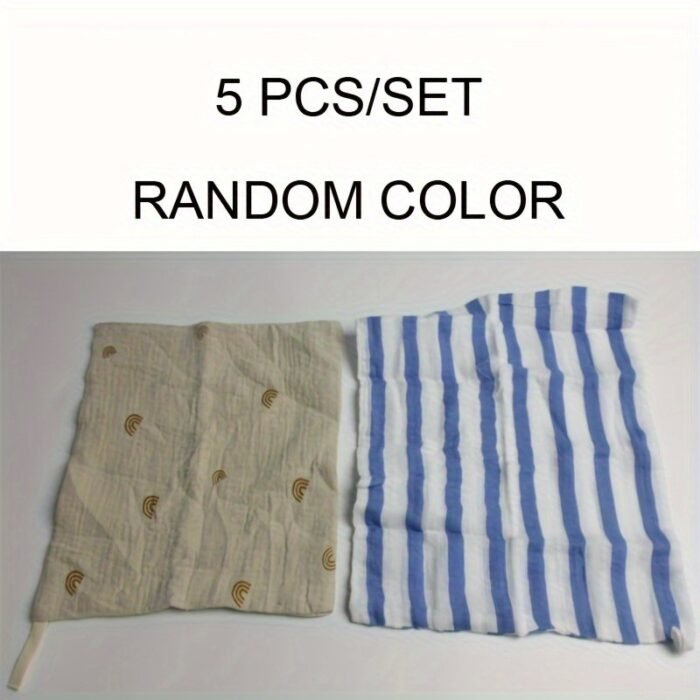 Youngsters'S Four-Layer Gauze Cotton Small Square Towel, Saliva Towel, Face Washing Towel, Feeding Towel Handkerchief - Image 3