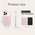 1Pc, Double-Sided Silicone Mobile Phone Suction Cup, Car Holder For Mobile Phones, Strong Adhesive Bracket, Suitable For Kitchen, Bathroom And Makeup Mirror, Iphone And Android, Suitable For Selfie And Video Recording, Gift - Image 11