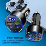 Baideluo 5-Port Car Charger With Led Display - Fast Charging For Multiple Devices, Universal 12-24V Adapter For In-Car Use, Car Charging Solution|Modern Car Charger|Compact Charger, Without Battery - Image 6