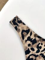 Fuba.Vi Women'S High-Waist Leopard Print Swim Bottoms - Sexy Bikini Swimsuit, Stretchy Polyester Fabric, Chic Poolside & Beachwear, Black & Brown/Pattern, Swimwear For Women - Image 3
