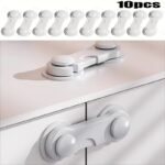 10Pcs Youngsters Safety Locks - Durable Abs Plastic, Phthalate-Free, White - Easy Install For Cabinets, Drawers & Fridges - Hand Pinch Protection, 8.99Cmx1.18