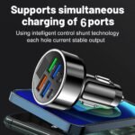 Datangwin, 6-In-1 Fast Car Charger With Usb-C, Dual Pd & Qc3.0, 4 Usb Ports, Voltage Display - Compatible With Iphone, Samsung, Huawei, Xiaomi - Matte Finish, Portable Charger, Car Charge, Without Battery - Image 6