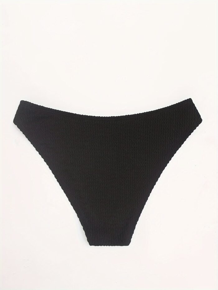 Elegant Black One-Shoulder Swimsuit With Ruched Detail - High Stretch, Fabric, Perfect For Beach Or Poolside, Beach Swimsuit|Ruched Swimsuit|Stretchy Fabric - Image 4