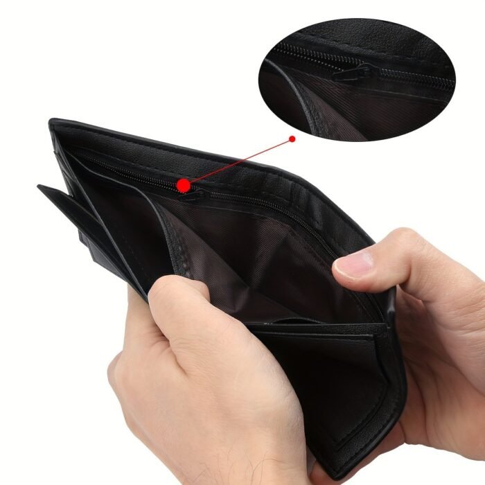 1Pc Fashionable Men'S Wallet Large Capacity Coin Purse Multi-Card Bank Credit Card Holder With Loose-Leaf Id Holder - Image 9