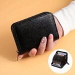 1Pc Casual Accordion Wallet, Faux Leather, Small, With Zipper, 20 Card Slots, For Women Or Men - Image 3