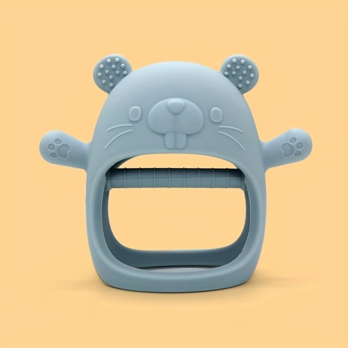1Pc Cute Bear-Shaped Silicone Teether For Youngsters - Food-Grade, Durable, Non-Drop Teething Toy In Mixed Colors | Ideal Thanksgiving & Christmas Gift For Youngsters, Safe Youngsters Accessory|Playful Youngsters Toy|Durable Teether, Youngsters Teething Toys - Image 9