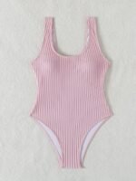 New Style Solid Color Conservative U-Neck Women'S Fashionable One-Piece Swimsuit - Image 7