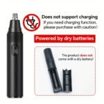 1Pc Gertzy Nose Hair Trimmer, Stainless Steel Head, Dry Battery Powered, Painless Nose And Ear Hair Remover For Men And Women - Ideal Father'S Day Gift, Nose Hair Removal | Ergonomic Design | Durable Trimmer, Nose Hair Trimmer - Image 3