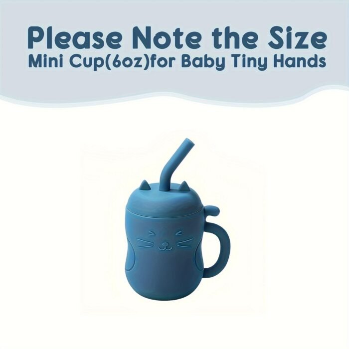 (Cat) Tiny Youngsters Learning Cup, Soft Rubber Training Cup 6Oz, Portable Feeding Cup With Lid & Straw (Leak Proof, Including Cute Stopper), Food Grade Silicone Cup For Beginner, Easy To Grasp, Easy To Clean,Christmas And Thanksgiving Gifts - Image 13