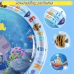 Aquatic Theme Inflatable Baby Playmat - Pvc Water Play Mat With Alphabet & Sea Life Design, Sensory Development Activity Gym For Infants, Ideal For Christmas, Halloween, Thanksgiving - Image 3