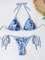 Blue And White Porcelain Women'S Fashion Bikini Swimsuit