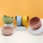 1Pc Silicone Youngsters Bowls With Suction+1Pc Spoon- Feeding Set Silicone Bowl With Spoon For Youngsters Youngsters - Food Plates With Suction- Learning Training Silicone Suction Bowl - Image 13