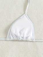 Glossy Sexy Women'S Triangle Bikini With Tie-Back Halter Neck For Hot Black Beachwear - Image 6