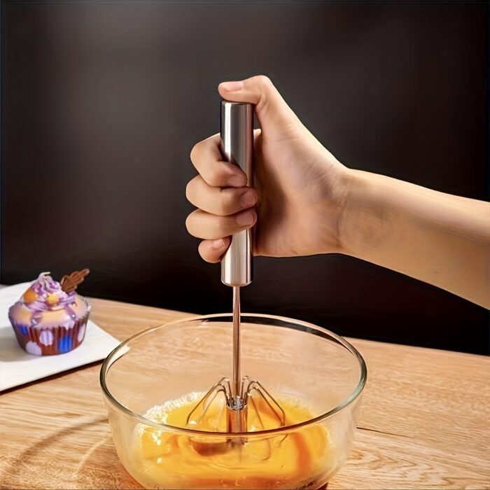 1Pc Wireless Handheld Mixer - 4-Speed Metal Egg Beater, Suitable For Baking And Cooking, Portable Cream, Flour, And Egg Warming Tools, Essential Kitchen Gadget, Ergonomic Handle, Compact And Sturdy Design, Ideal For Students And Outdoor Camping - Image 4