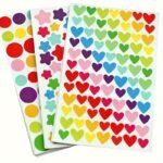18 Sheets, 1512 Count Colorful Heart, Star, And Dot Stickers - Paper Adhesive Seals For Scrapbooking And Diy Crafts, Single Use, Glossy Finish
