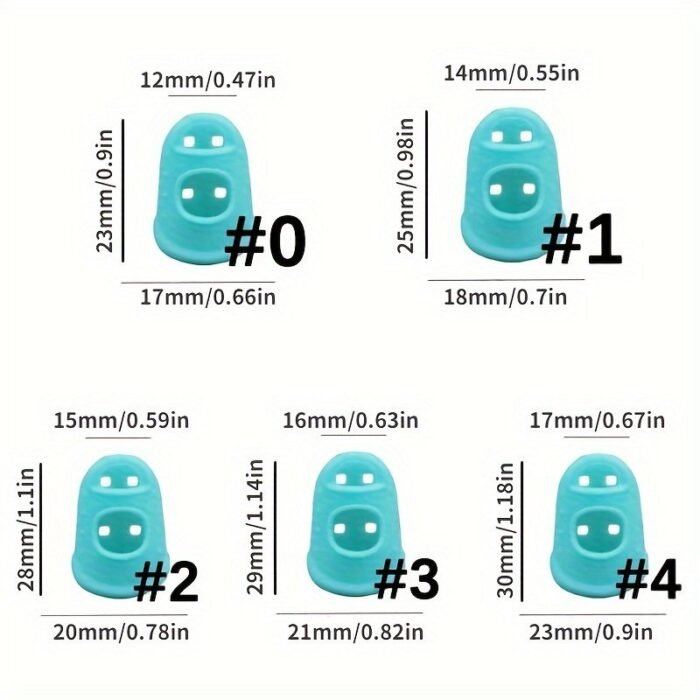 5Pcs Breathable Silicone Thimbles - Multicolor, Protective Finger Sleeves For Diy Crafts & Sewing Accessories - Image 4