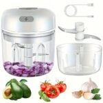 1Pc 8.45Oz Capacity, Usb Rechargeable Cooking Machine. Kitchen Garlic Mixer, Electric Shredder, Small Automatic Cookingmachine, Multi Scene Use Tools, Various Colors
